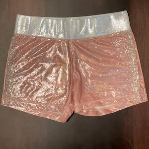 Rebel Athletic Fancy Huh Shorts in Rose Gold
